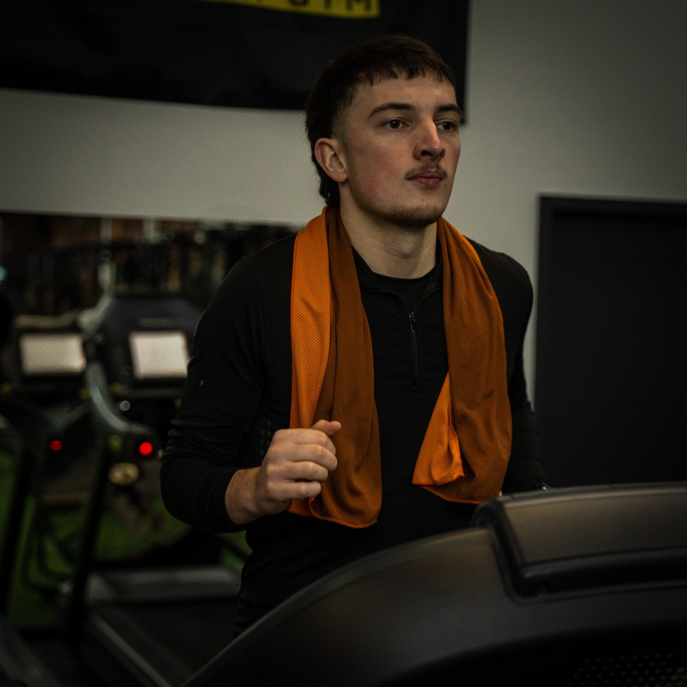 Harrison Nott in a gym with a CoolTowel round his neck