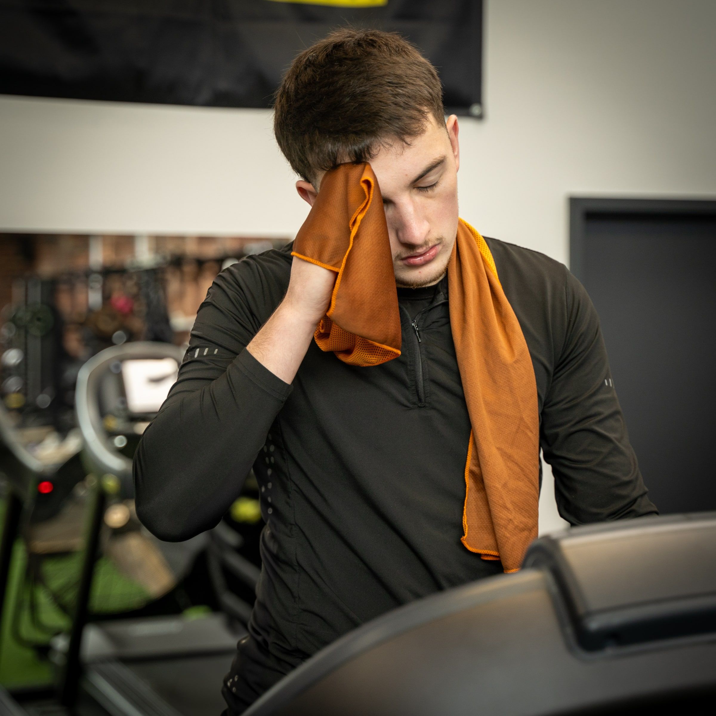 A CoolTowel used to wipe sweat away after training