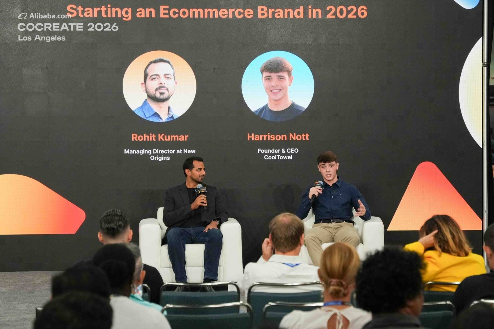 Harrison Nott in a fireside chat with Rohit Kumar in front of a full audience