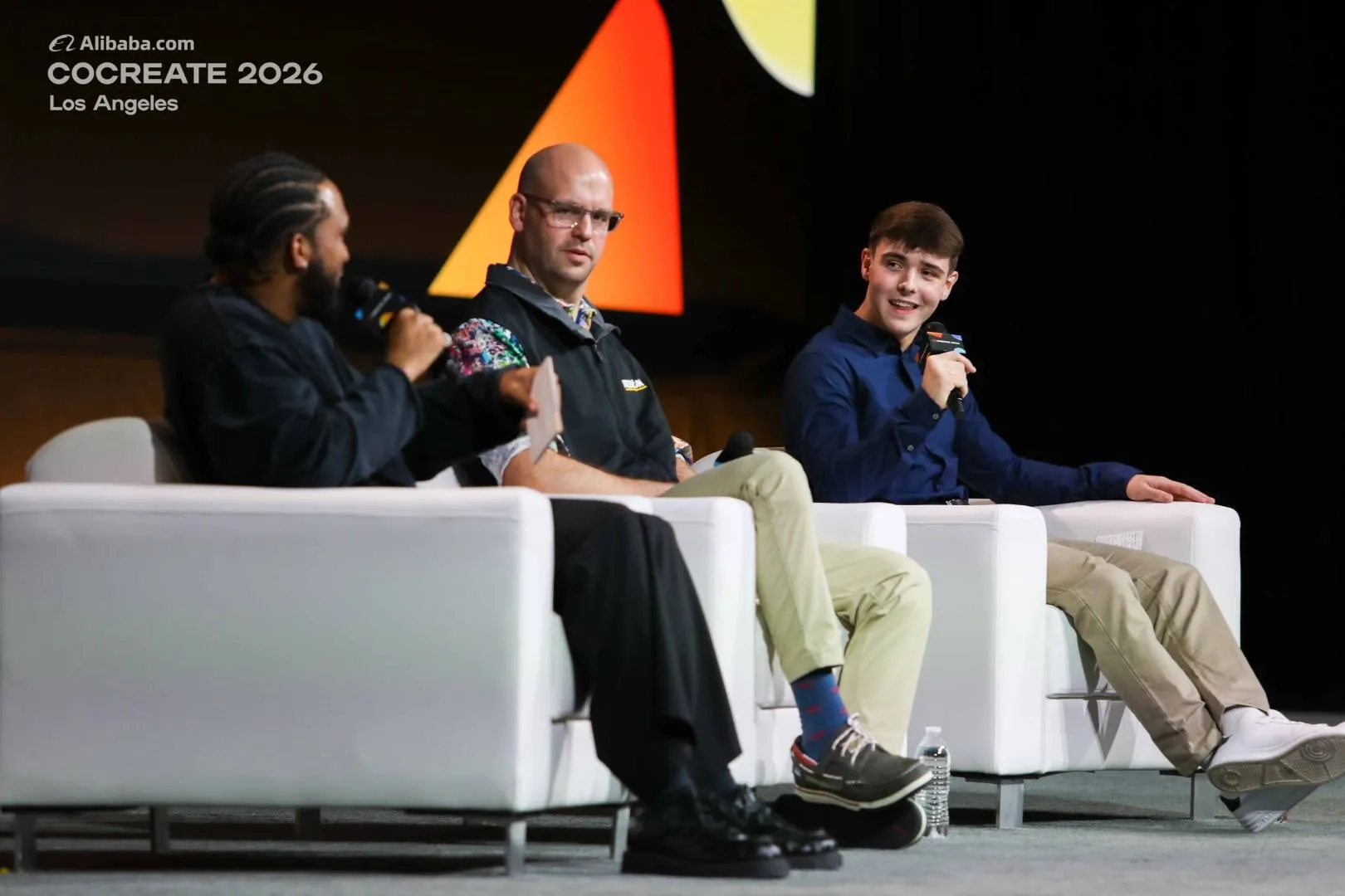 Harrison Nott on the main stage at Alibaba CoCreate 2026 in Los Angeles
